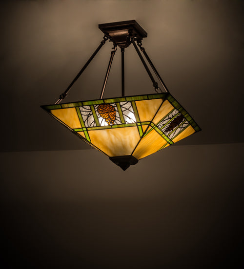 Meyda Tiffany Pinecone Ridge 173628 Ceiling Light - Mahogany Bronze