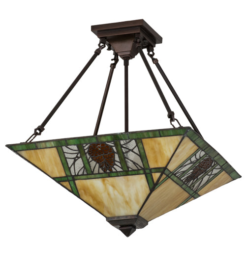 Meyda Tiffany Pinecone Ridge 173628 Ceiling Light - Mahogany Bronze