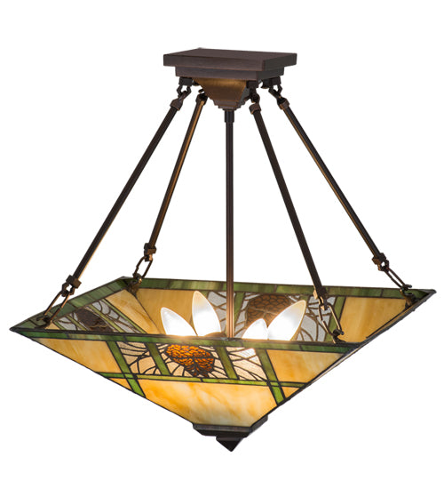 Meyda Tiffany Pinecone Ridge 173628 Ceiling Light - Mahogany Bronze