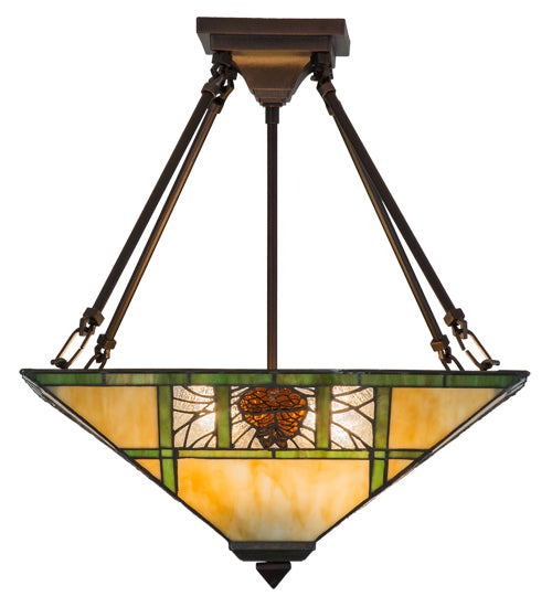 Meyda Tiffany Pinecone Ridge 173628 Ceiling Light - Mahogany Bronze