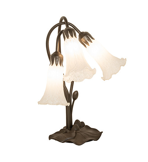 Meyda Tiffany Lighting 173809 White Three Light Table Lamp Lamp Bronze / Dark