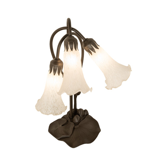 Meyda Tiffany Lighting 173809 White Three Light Table Lamp Lamp Bronze / Dark