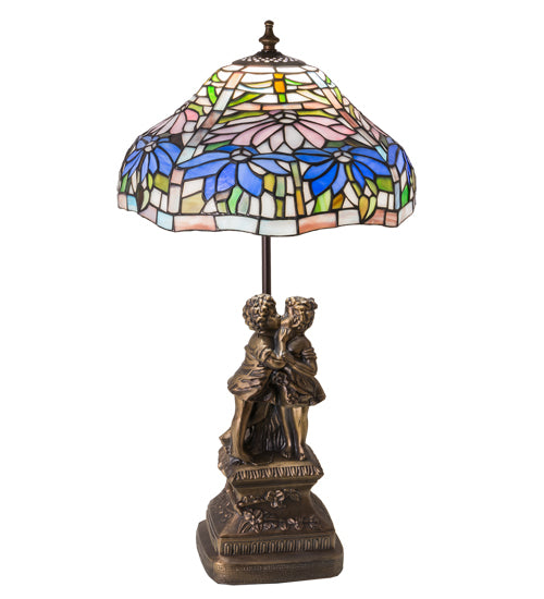 Meyda Tiffany Lighting 173824 Tiffany Poinsettia One Light Accent Lamp Lamp Bronze / Dark