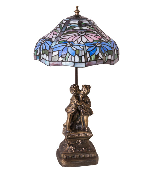 Meyda Tiffany Lighting 173824 Tiffany Poinsettia One Light Accent Lamp Lamp Bronze / Dark