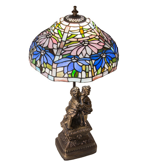 Meyda Tiffany Lighting 173824 Tiffany Poinsettia One Light Accent Lamp Lamp Bronze / Dark