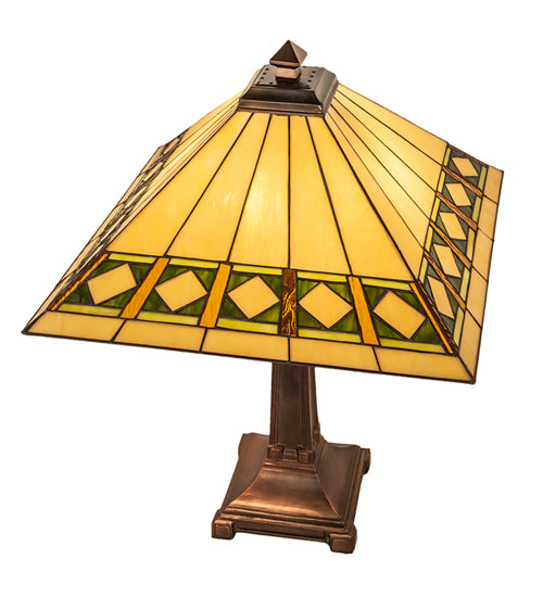 Meyda Tiffany Lighting 17382 Diamond Band Mission Two Light Table Lamp Lamp Bronze / Dark