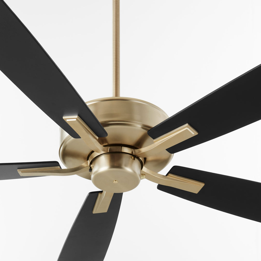 Quorum Ovation 4605-80 Ceiling Fan 60 in. - Aged Brass, Matte Black/Walnut