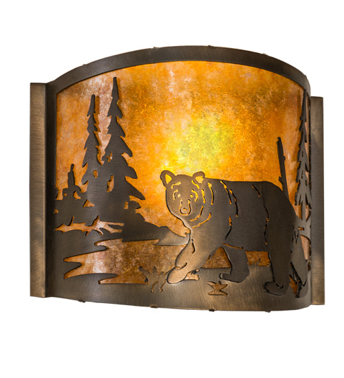 Meyda Tiffany Lone Bear 174065 Wall Light - Antique Copper