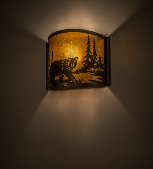 Meyda Tiffany Lone Bear 174066 Wall Light - Antique Copper