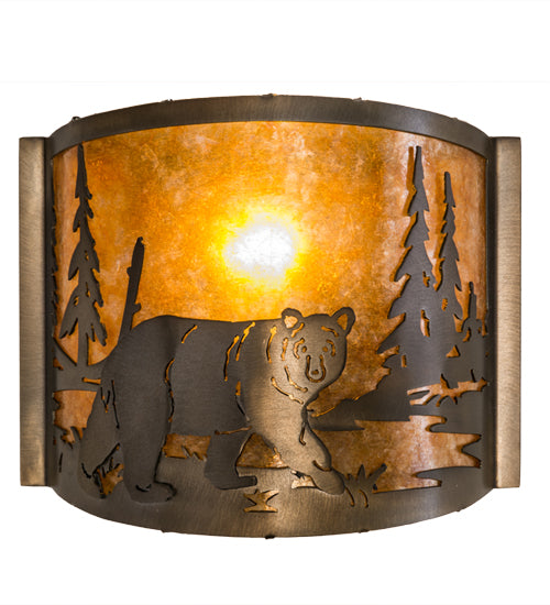 Meyda Tiffany Lone Bear 174066 Wall Light - Antique Copper