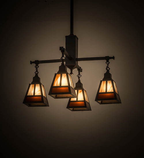 Meyda Tiffany T" Mission" 174100 Chandelier Light - Craftsman Brown