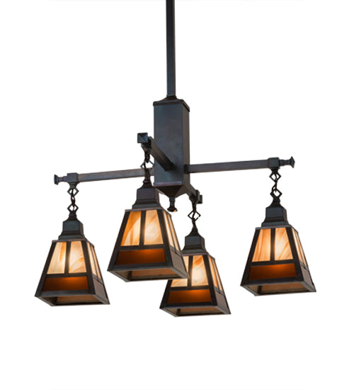 Meyda Tiffany T" Mission" 174100 Chandelier Light - Craftsman Brown