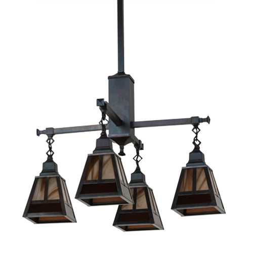 Meyda Tiffany T" Mission" 174100 Chandelier Light - Craftsman Brown
