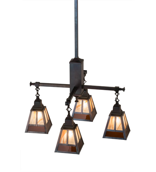 Meyda Tiffany T" Mission" 174100 Chandelier Light - Craftsman Brown