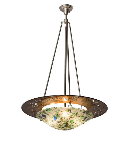Meyda Tiffany Metro Fusion 174154 Pendant Light - Nickel, Transparent Copper
