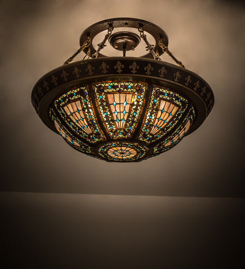 Meyda Tiffany Fleur-De-Lis 174323 Ceiling Light - Copper Vein