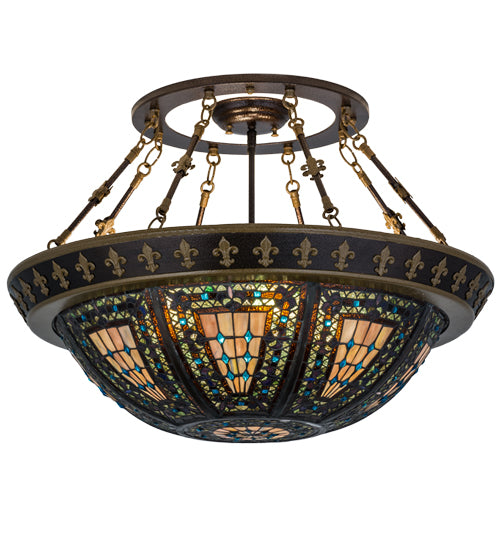 Meyda Tiffany Fleur-De-Lis 174323 Ceiling Light - Copper Vein