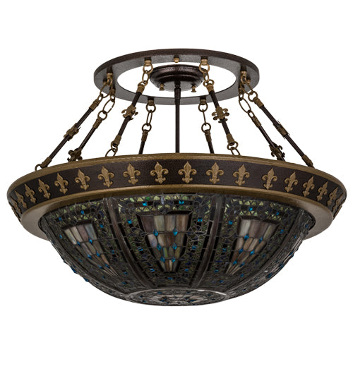 Meyda Tiffany Fleur-De-Lis 174323 Ceiling Light - Copper Vein