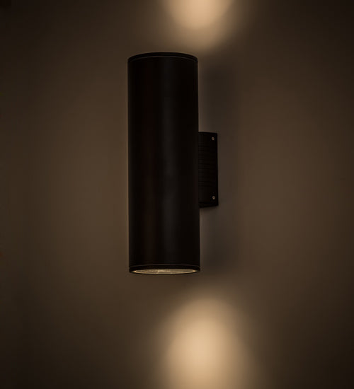 Meyda Tiffany Lighting 174618 Cilindro Two Light Wall Sconce Outdoor Black