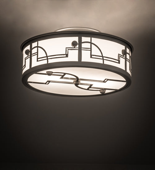 Meyda Tiffany Revival 174675 Ceiling Light - Raw Steel/White Acrylic