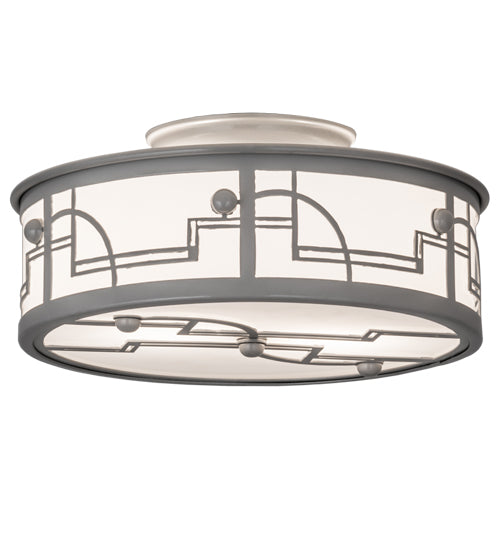 Meyda Tiffany Revival 174675 Ceiling Light - Raw Steel/White Acrylic