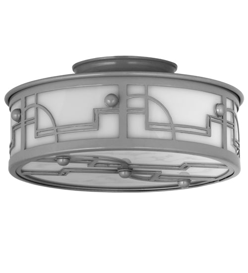 Meyda Tiffany Revival 174675 Ceiling Light - Raw Steel/White Acrylic