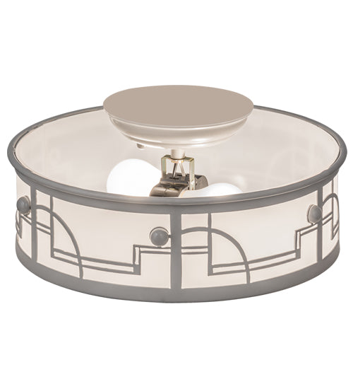 Meyda Tiffany Revival 174675 Ceiling Light - Raw Steel/White Acrylic