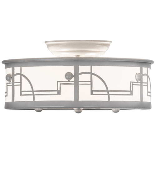 Meyda Tiffany Revival 174675 Ceiling Light - Raw Steel/White Acrylic