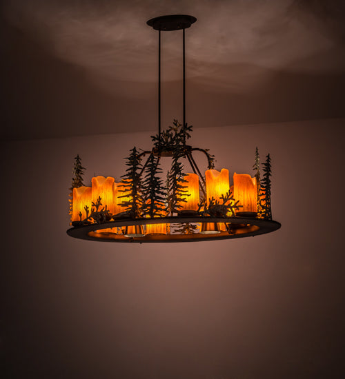 Meyda Tiffany Tall Pines 174864 Chandelier Light - Antique Copper