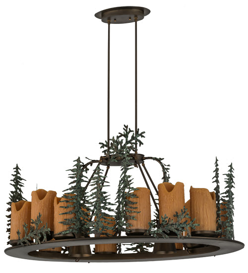 Meyda Tiffany Tall Pines 174864 Chandelier Light - Antique Copper