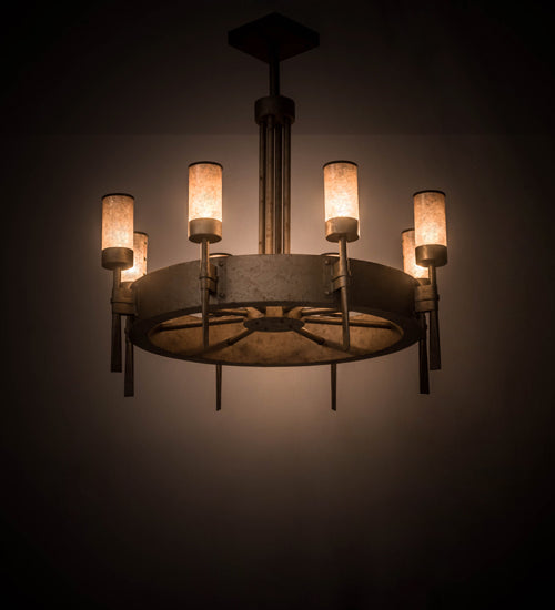 Meyda Tiffany Mansfield 174903 Chandelier Light - Ombre Lavato Silver Mica