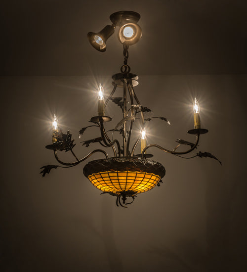 Meyda Tiffany Greenbriar Oak 174910 Chandelier Light - Antique Copper,Burnished