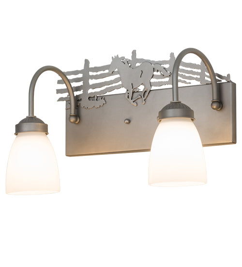 Meyda Tiffany Running Horses 175221 Bath Vanity Light 16 in. wide - Steel