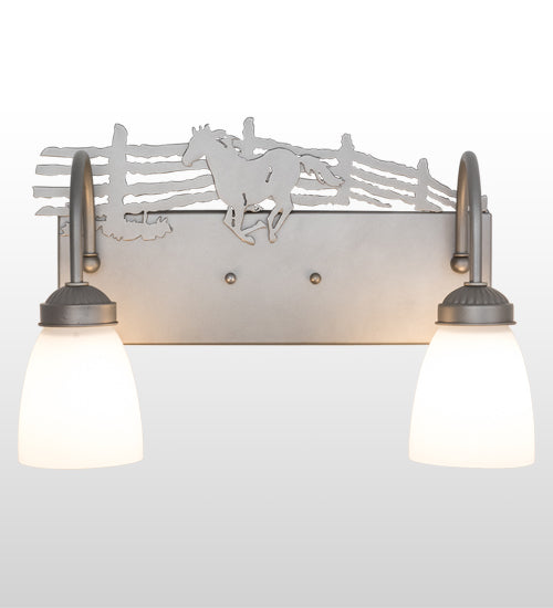 Meyda Tiffany Running Horses 175221 Bath Vanity Light 16 in. wide - Steel