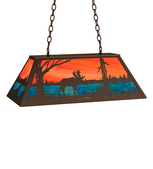 Meyda Tiffany Moose At Lake 175366 Pendant Light - Timeless Bronze