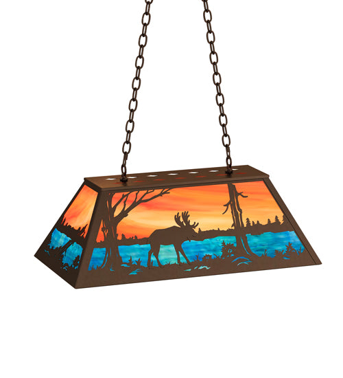Meyda Tiffany Moose At Lake 175366 Pendant Light - Timeless Bronze