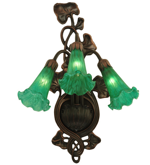 Meyda Tiffany Green Pond Lily 17537 Wall Light - Mahogany Bronze