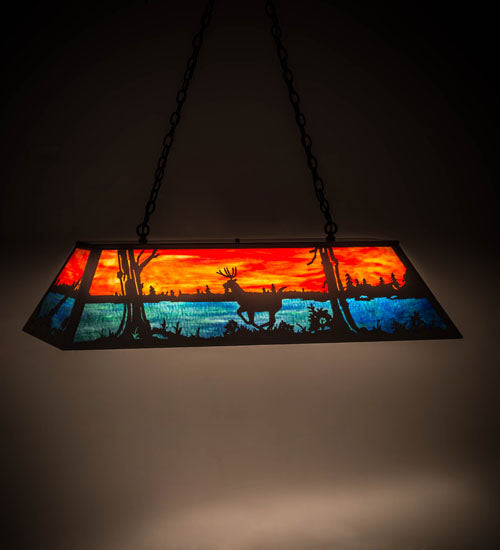 Meyda Tiffany Deer At Lake 175391 Pendant Light - Timeless Bronze