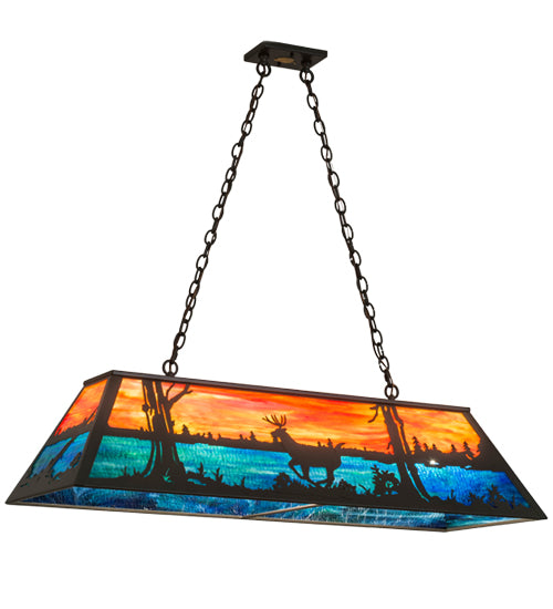 Meyda Tiffany Deer At Lake 175391 Pendant Light - Timeless Bronze