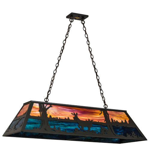 Meyda Tiffany Deer At Lake 175391 Pendant Light - Timeless Bronze