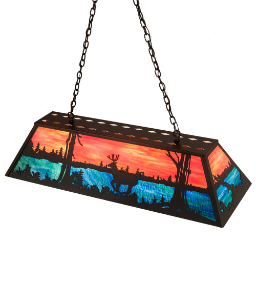 Meyda Tiffany Deer At Lake 175391 Pendant Light - Timeless Bronze