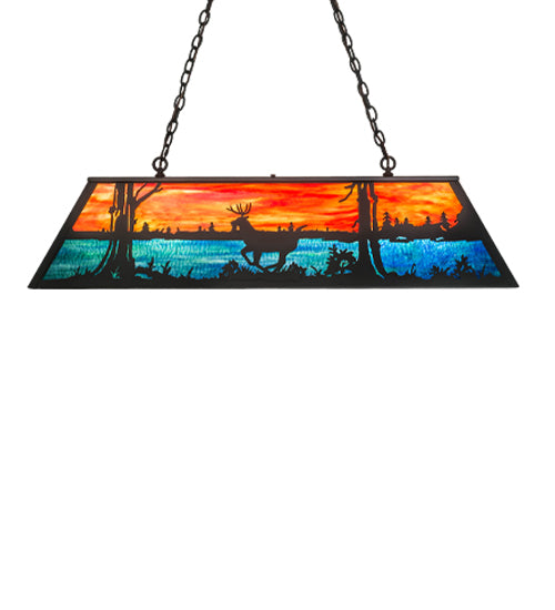 Meyda Tiffany Deer At Lake 175391 Pendant Light - Timeless Bronze