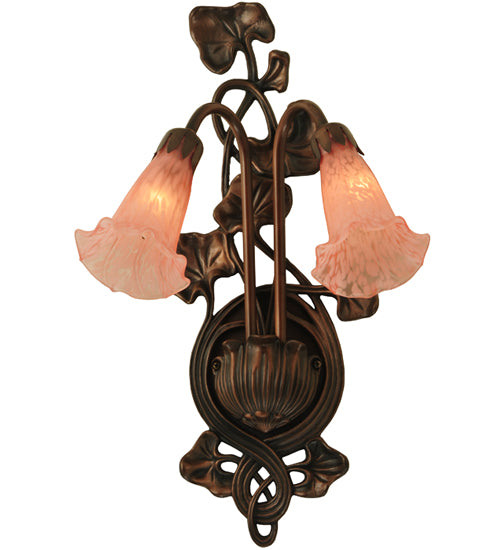 Meyda Tiffany Pink Pond Lily 17552 Wall Light - Bronze