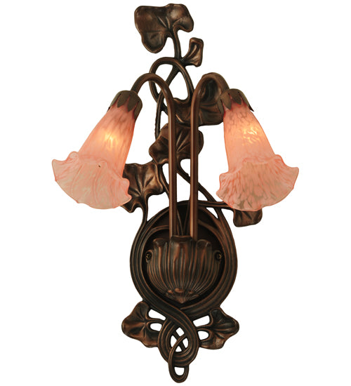 Meyda Tiffany Pink Pond Lily 17552 Wall Light - Bronze