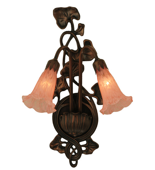 Meyda Tiffany Pink Pond Lily 17552 Wall Light - Bronze