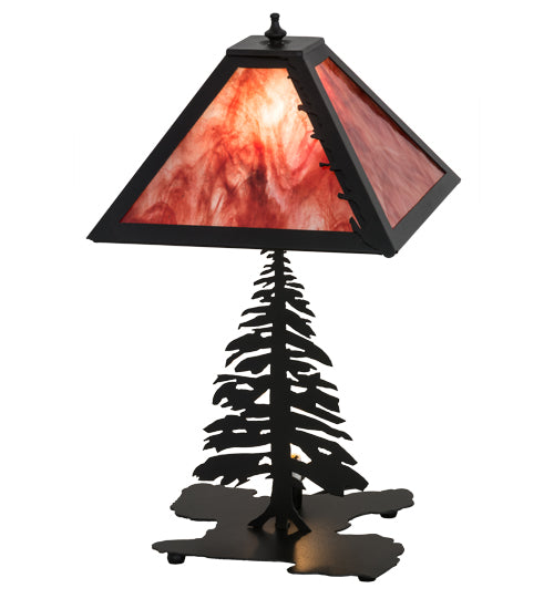 Meyda Tiffany Lighting 175751 Leaf Edge Two Light Table Lamp Lamp Black