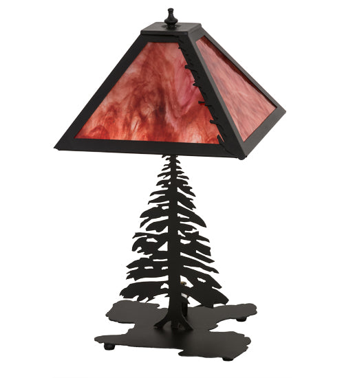 Meyda Tiffany Lighting 175751 Leaf Edge Two Light Table Lamp Lamp Black