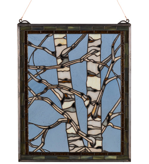 Meyda Tiffany Lighting 175993 Birch Tree In Winter Window Home Decor Bronze / Dark
