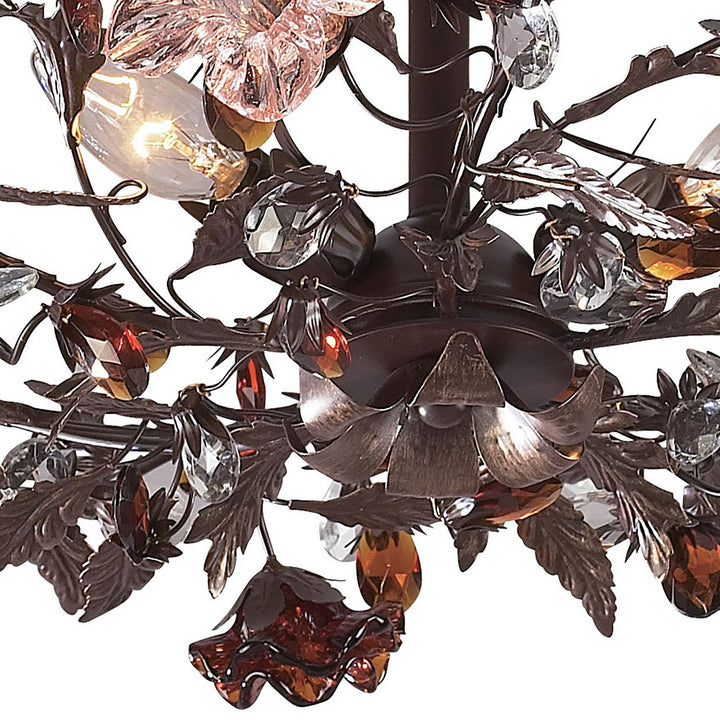 Elk Cristallo Fiore 7046/3 Ceiling Light - Deep Rust