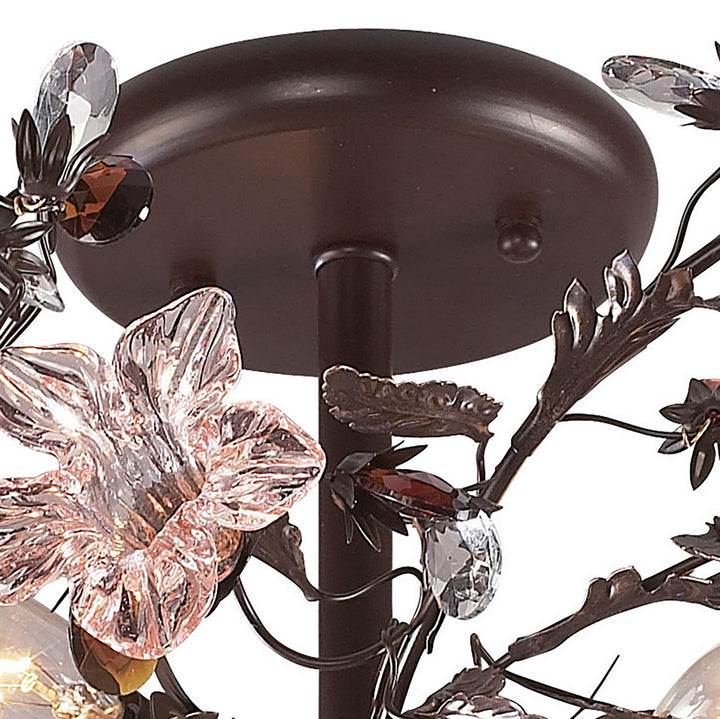 Elk Cristallo Fiore 7046/3 Ceiling Light - Deep Rust